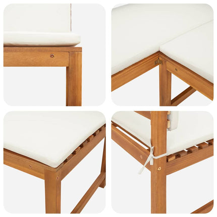 Have Stol med pude Brun 140 x 100 x 91cm Massivt akacietræ
