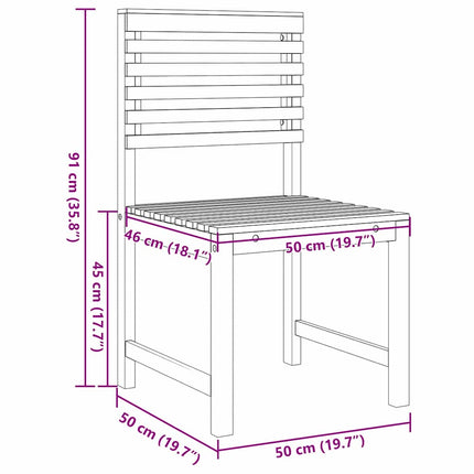 Have Stol 2 pcs Brun 50 x 50 x 91cm Massivt akacietræ