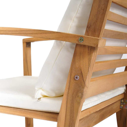bænk med pude Brun og Creme 110 x 66 x 76 cm Massiv Teaktræ