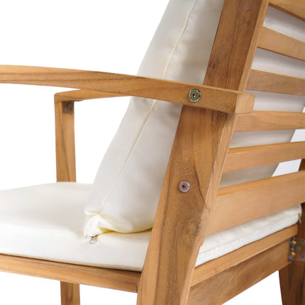 Stol 2 Stk Brun og Creme 65 x 60 x 76,5 cm Massiv Teaktræ