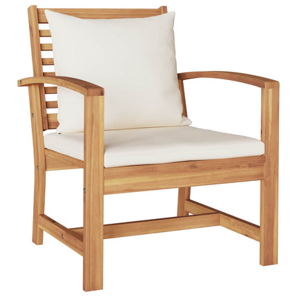 Stol 2 Stk Brun og Creme 65 x 60 x 76,5 cm Massiv Teaktræ