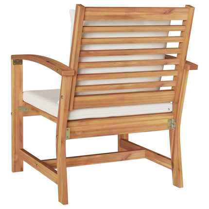 Stol 2 Stk Brun og Creme 65 x 60 x 76,5 cm Massiv Teaktræ