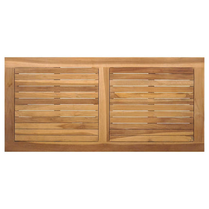 bænk med pude Brun og mørkegrå 110 x 66 x 76 cm Massiv Teaktræ