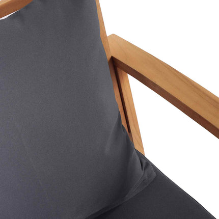 Stol 2 Stk Brun og mørkegrå 65 x 60 x 76,5 cm Massiv Teaktræ