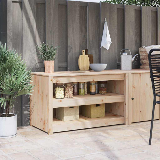 Køkkenskab MEPPEL Brun eg 106 x 55 x 64 cm Massiv fyrretræ