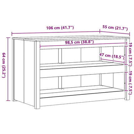 Køkkenskab MEPPEL Hvid 106 x 55 x 64 cm Massiv fyrretræ