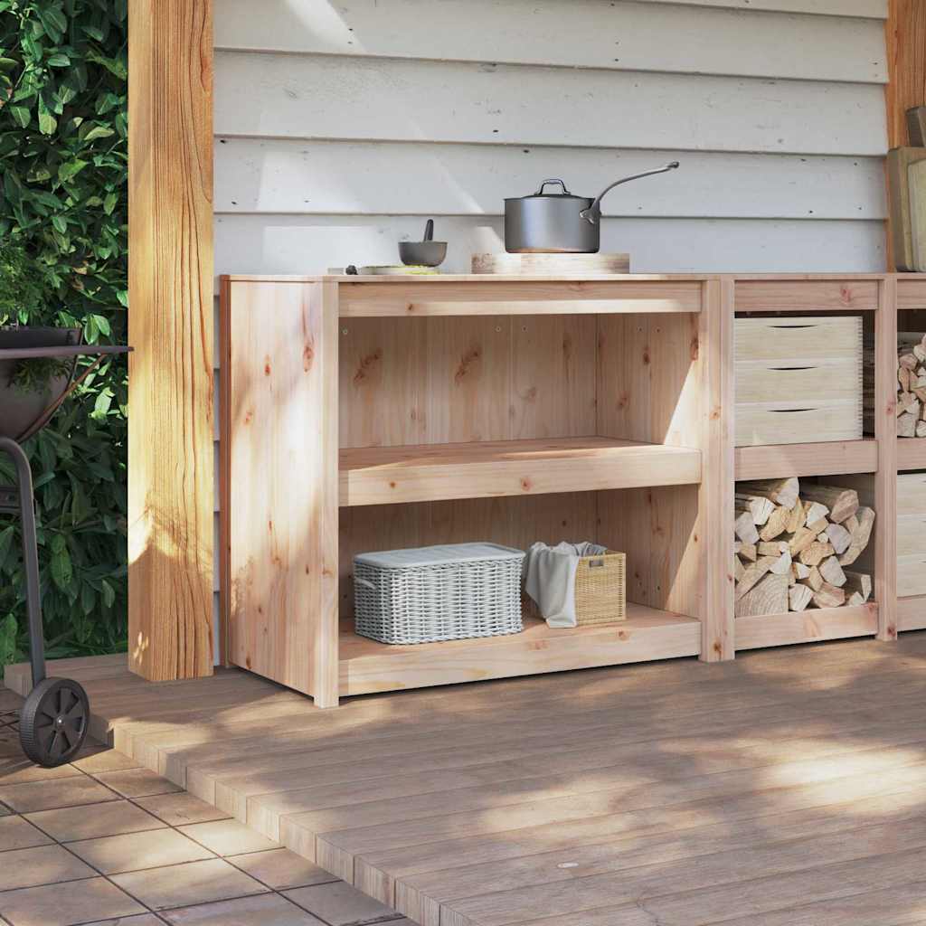 Køkkenskab med hylde Brun eg 106 x 55 x 92 cm Massiv fyrretræ