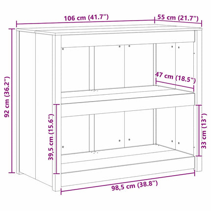 Køkkenskab MEPPEL Hvid 106 x 55 x 92 cm Massiv fyrretræ