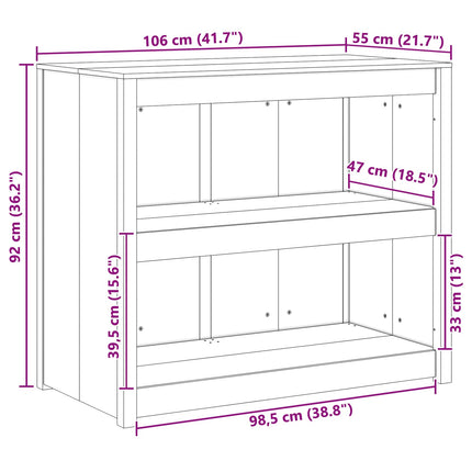Køkkenskab MEPPEL Brun eg 106 x 55 x 92 cm Massiv fyrretræ
