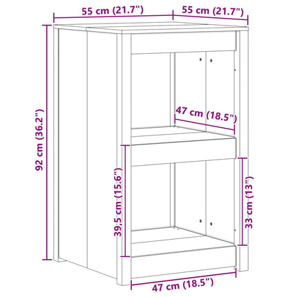 Køkkenskab MEPPEL Hvid 55 x 55 x 92 cm Massiv fyrretræ