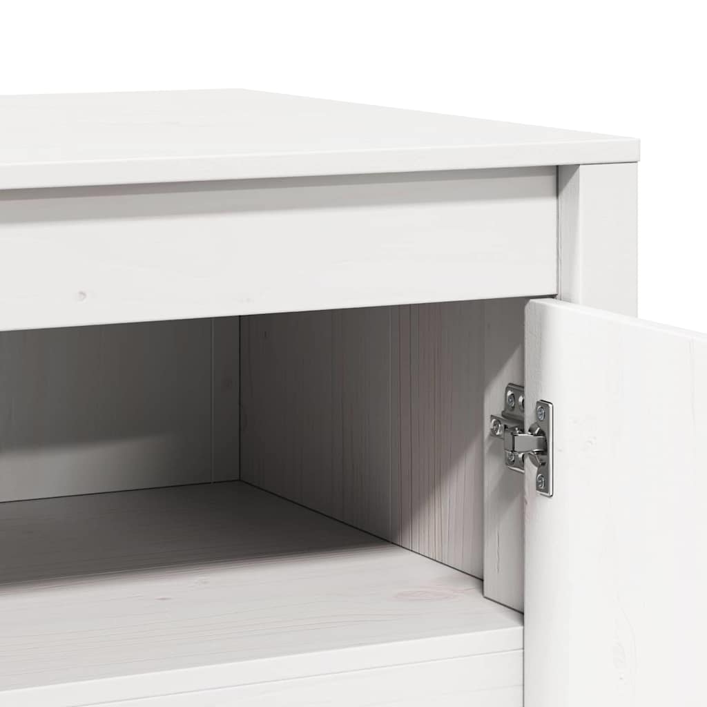 Køkkenskab med hylde Hvid 106 x 55 x 64 cm Massivt fyrretræ