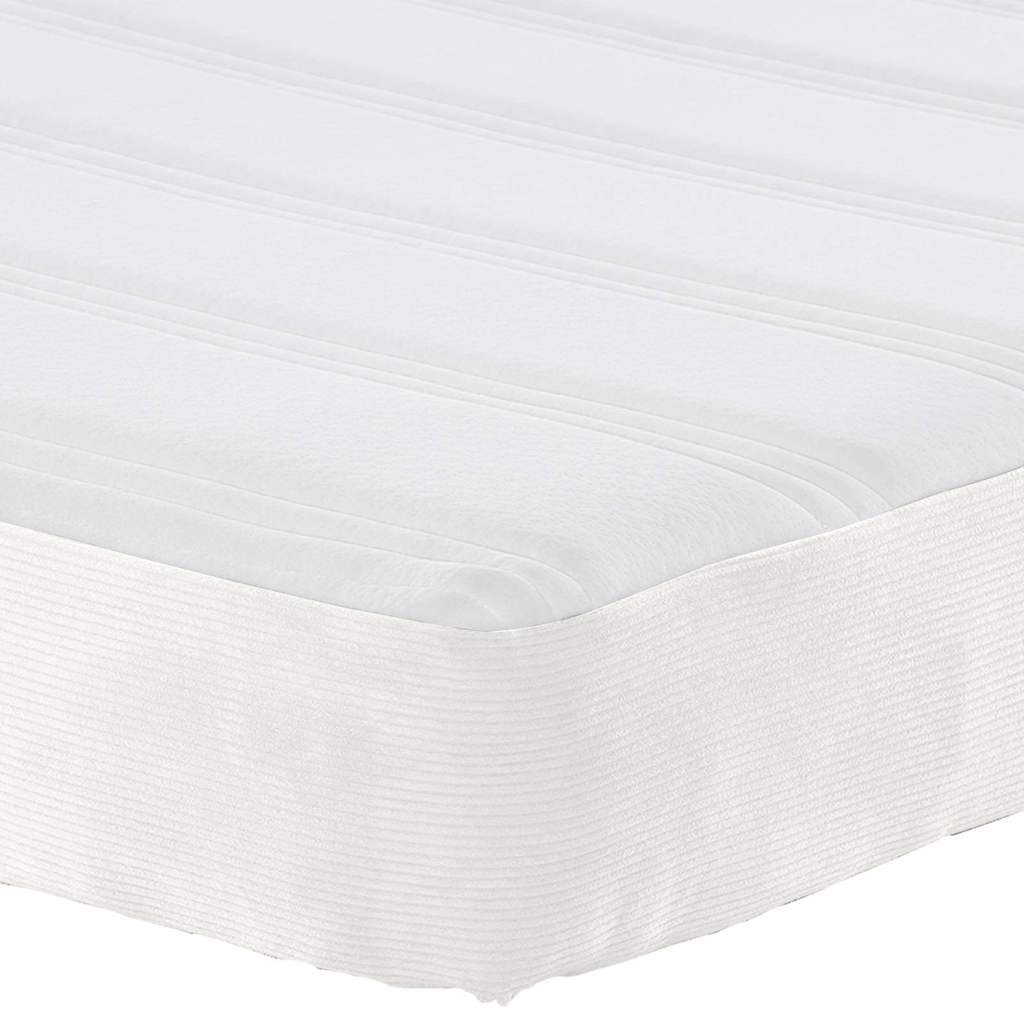 Sengemadras med madras Creme 140 x 190 cm Stof