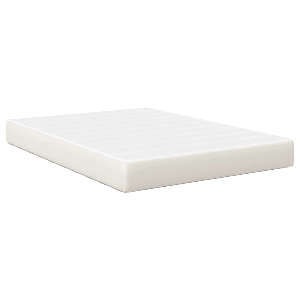 Sengemadras med madras Creme 140 x 190 cm Stof