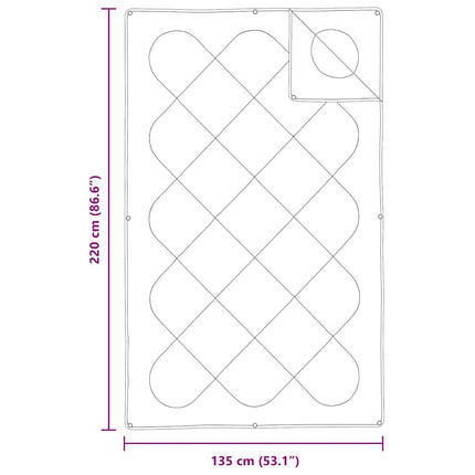 2-i-1 Dyne 220 x 135 x 8 cm Vinter Polyester Hvid Åndbar