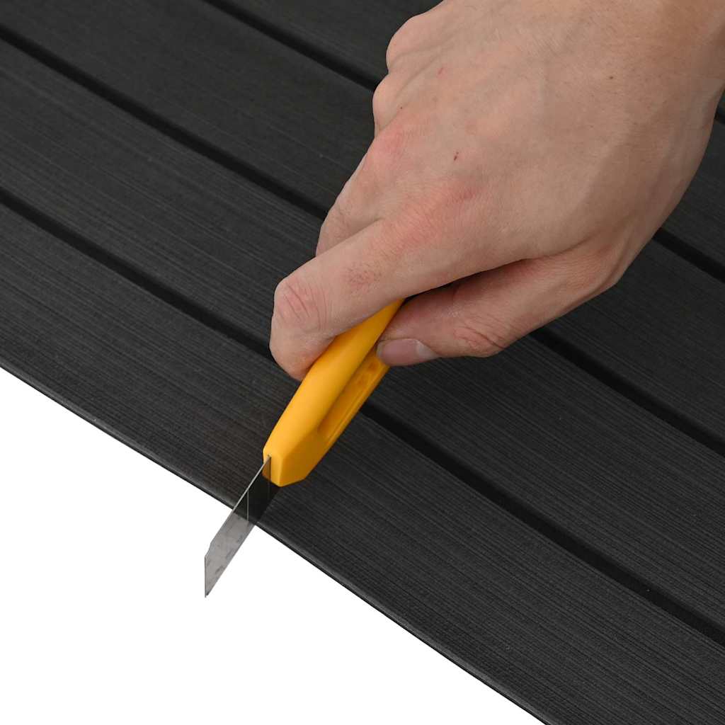 Bådmåtte Brun med sorte striber 240 x 90 x 0,5 cm EVA skum