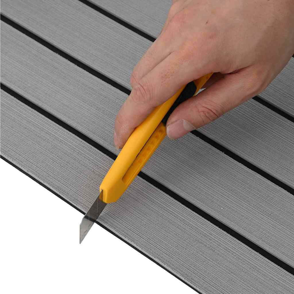 Bådmåtte Brun med sorte striber 240 x 90 x 0,5 cm EVA skum