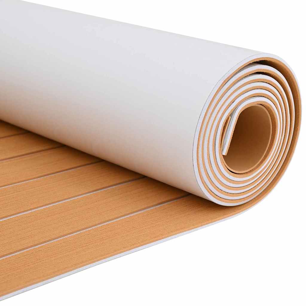 Bådmåtte Brun med sorte striber 240 x 90 x 0,5 cm EVA skum