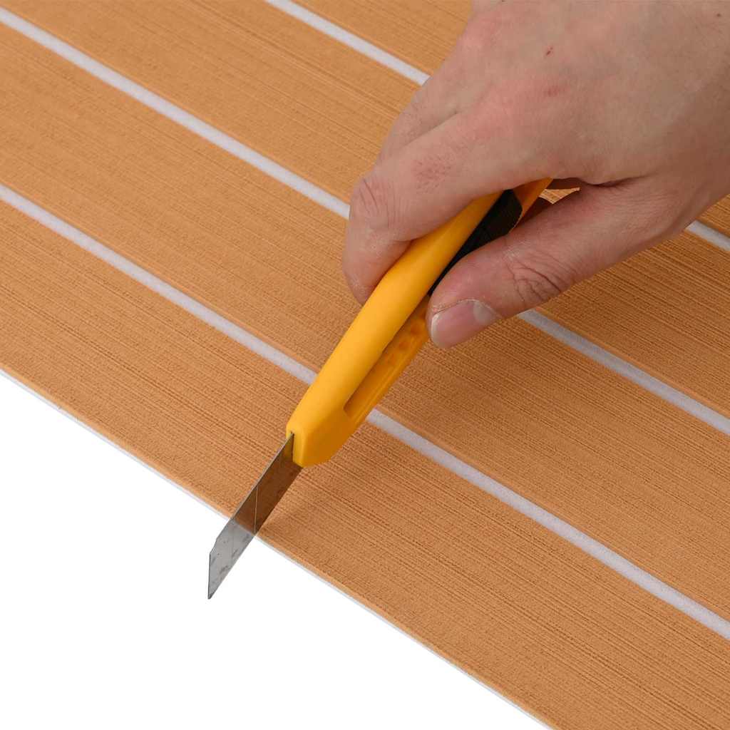 Bådmåtte Brun med sorte striber 240 x 90 x 0,5 cm EVA skum