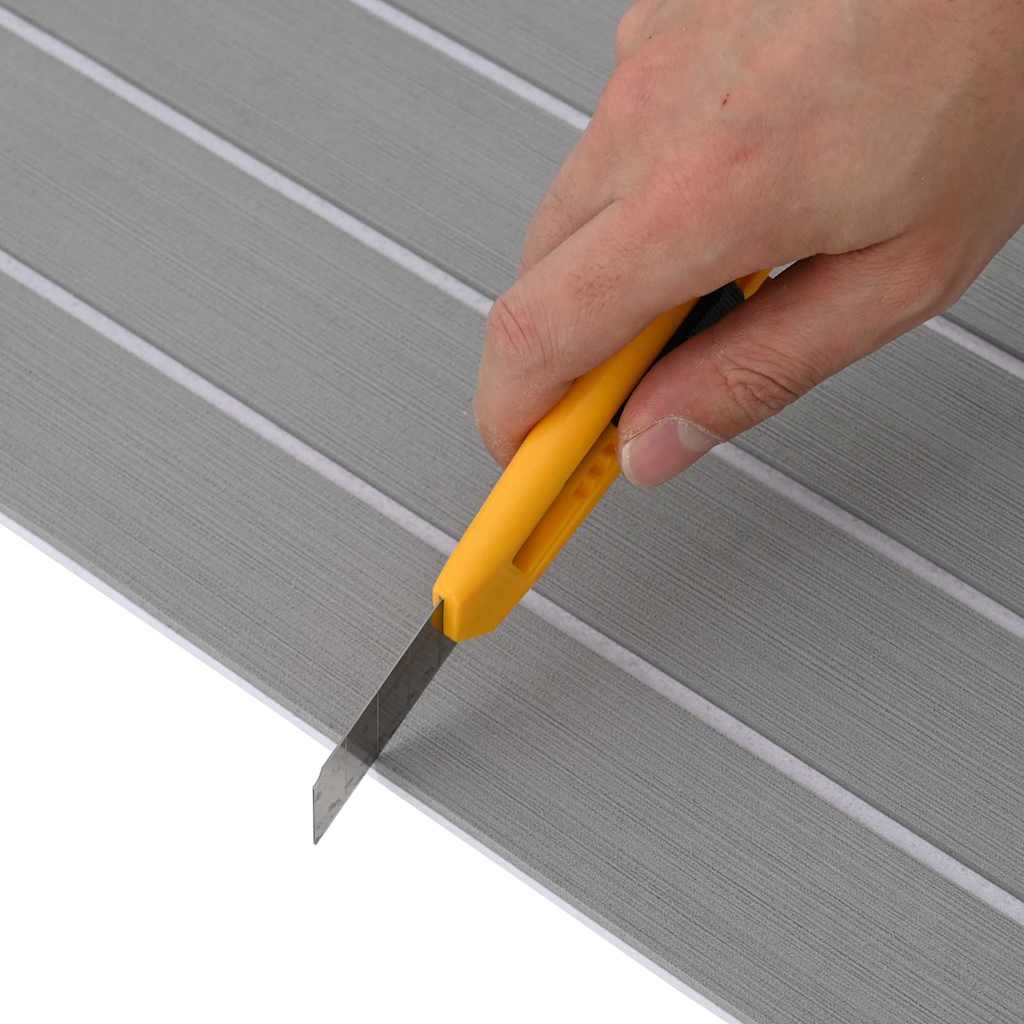 Bådmåtte Brun med sorte striber 240 x 90 x 0,5 cm EVA skum