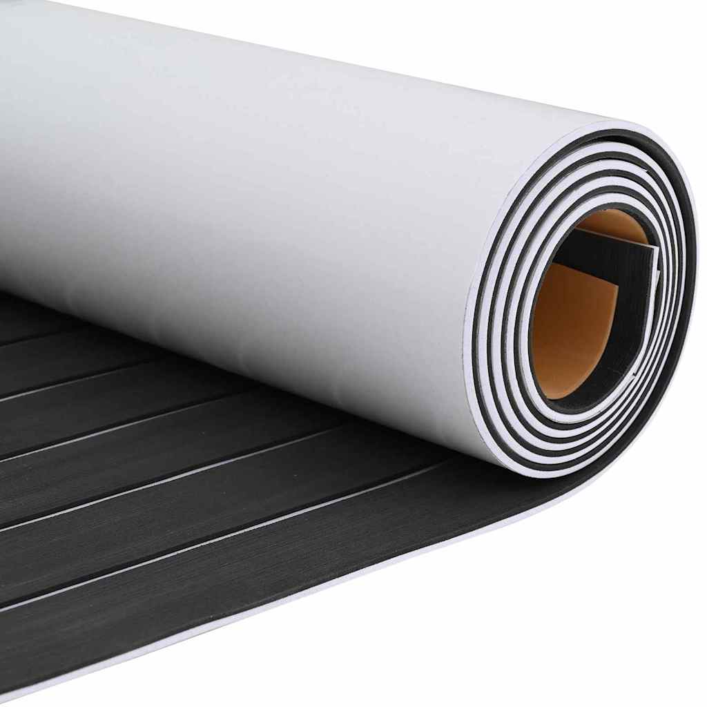 Bådmåtte Brun med sorte striber 240 x 90 x 0,5 cm EVA skum