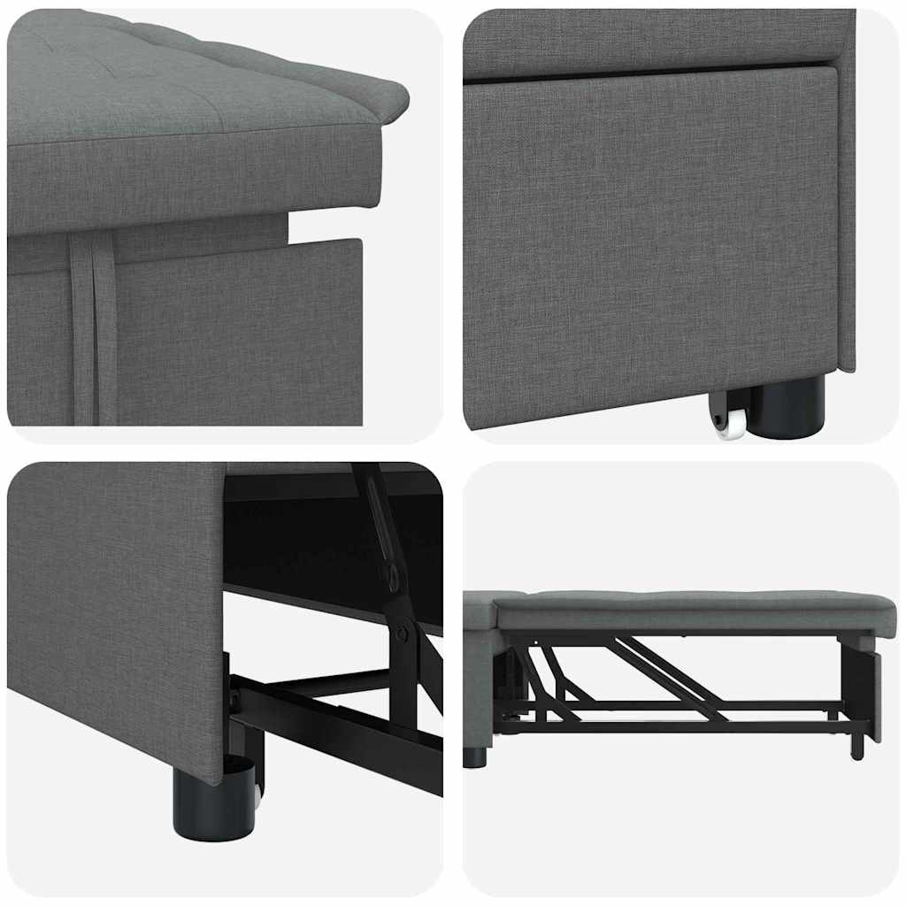 Sovesofa Mørkegrå 194 x 67 x 37 cm Stof