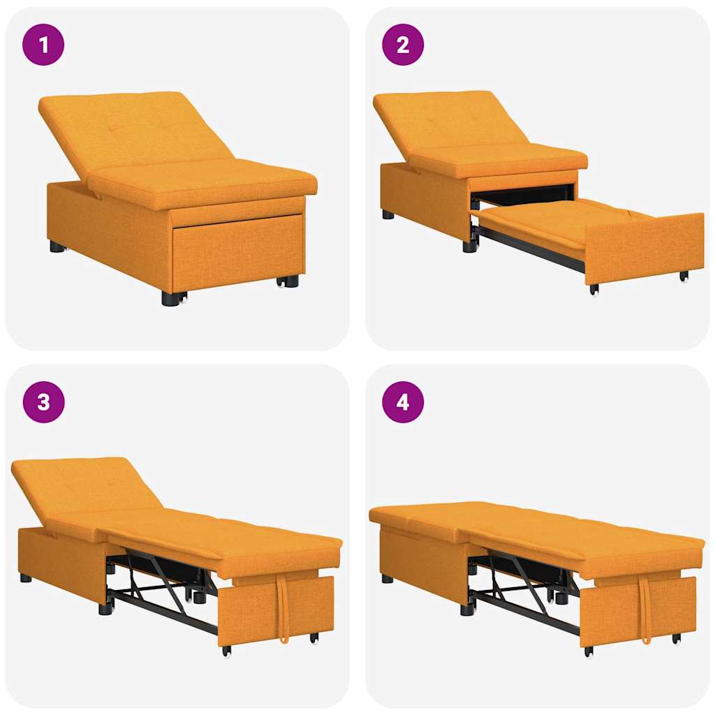 Sovesofa Mørkegul 194 x 67 x 37 cm Stof