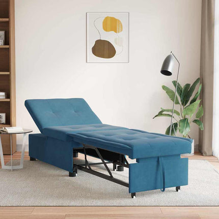Sovesofa Blå 194 x 67 x 82 cm Fløjl