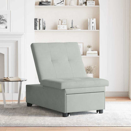 Sovesofa Lysegrå 194 x 67 x 82 cm Fløjl
