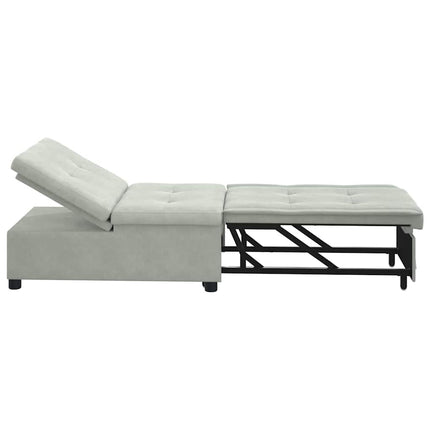 Sovesofa Lysegrå 194 x 67 x 82 cm Fløjl