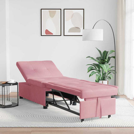 Sovesofa Lyserød 194 x 67 x 82 cm Fløjl