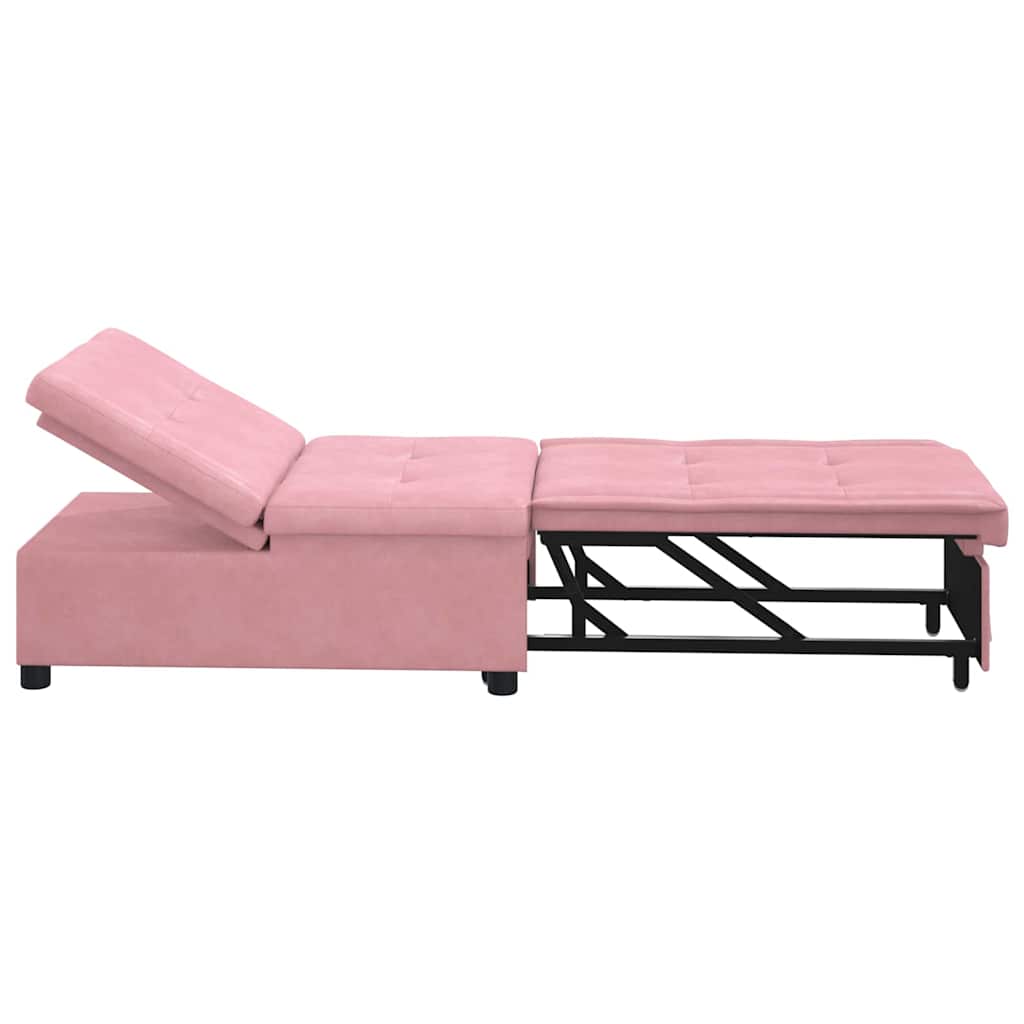 Sovesofa Lyserød 67 x 194 x 38 cm Fløjl
