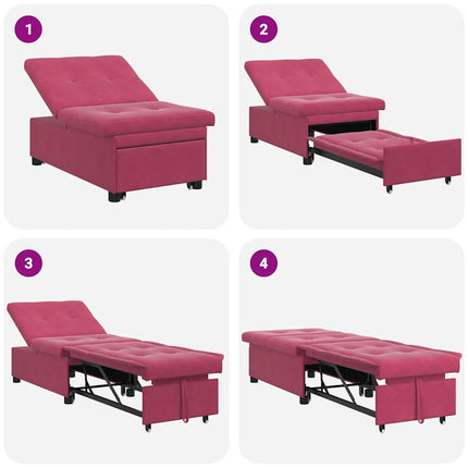 Sovesofa Vinrød 194 x 67 x 82 cm Fløjl