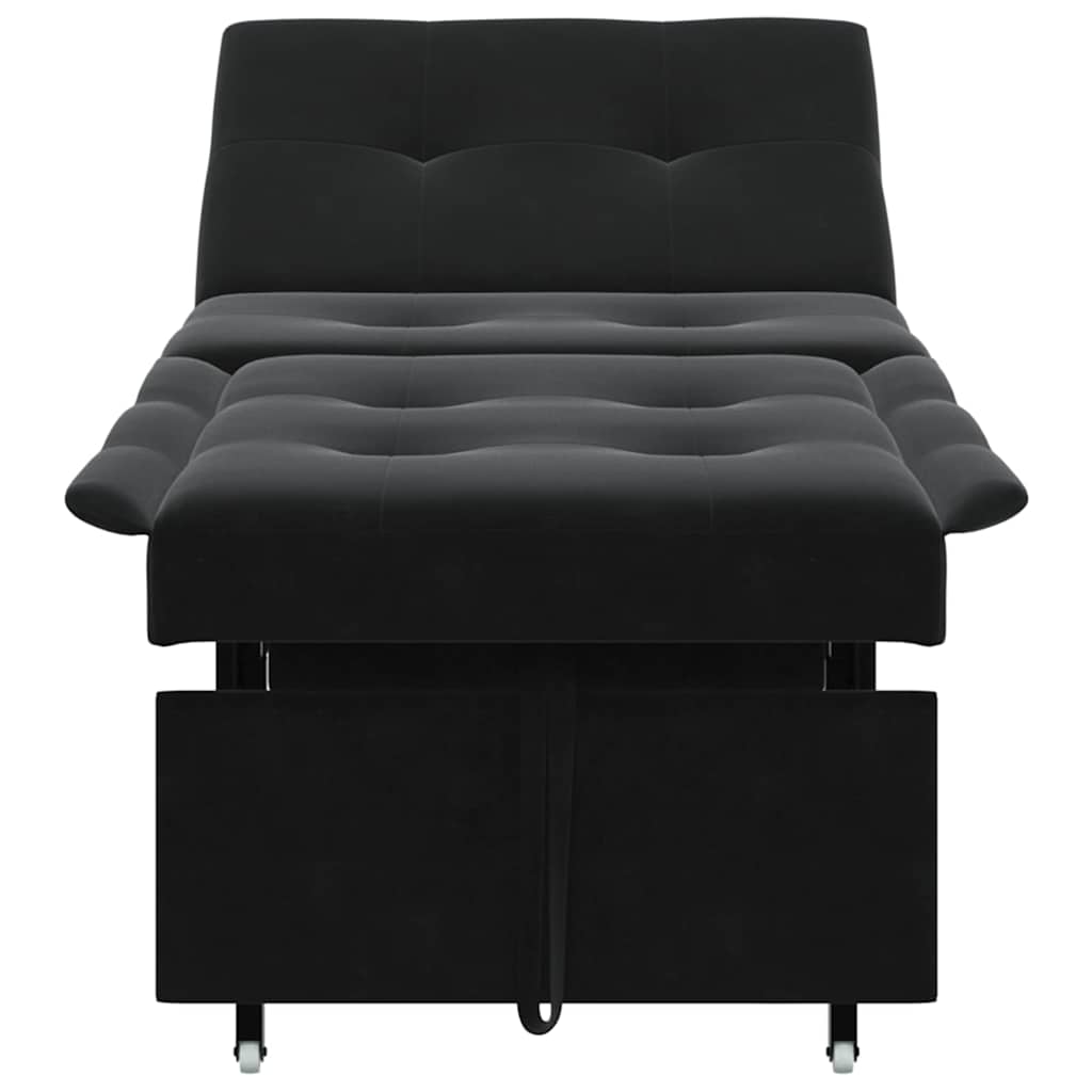 Sovesofa Sort 67 x 194 x 38 cm Fløjl