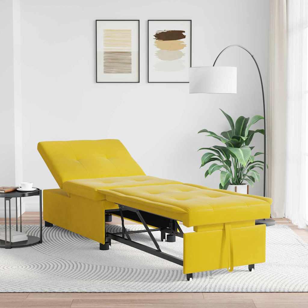 Sovesofa Gul 67 x 194 x 38 cm Fløjl
