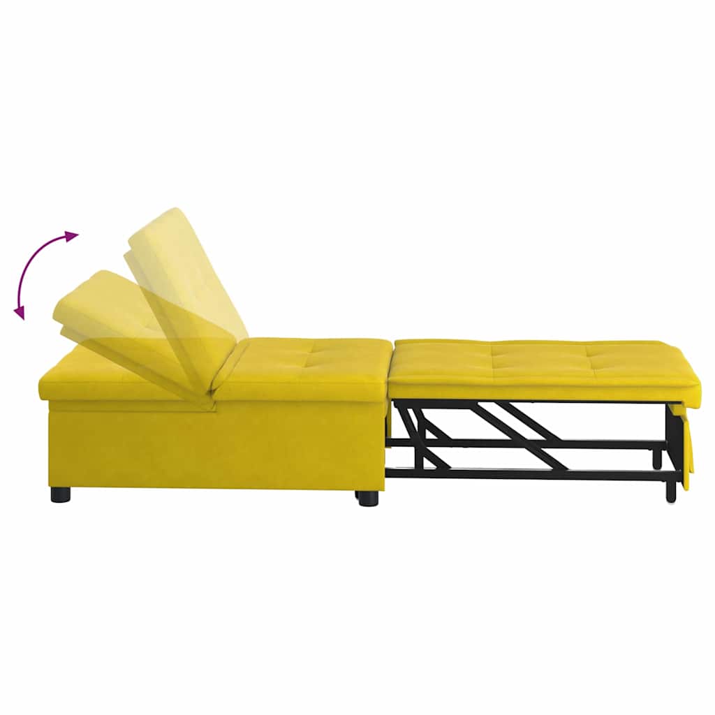 Sovesofa Gul 67 x 194 x 38 cm Fløjl