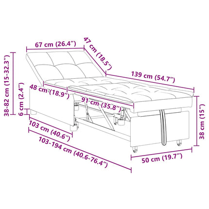 Sovesofa Gul 194 x 67 x 82 cm Fløjl