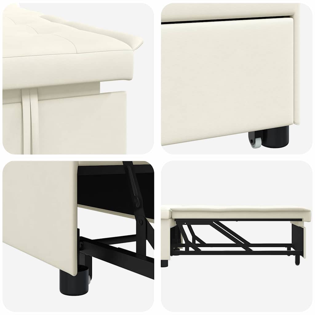 Sovesofa Creme 67 x 194 x 38 cm Fløjl