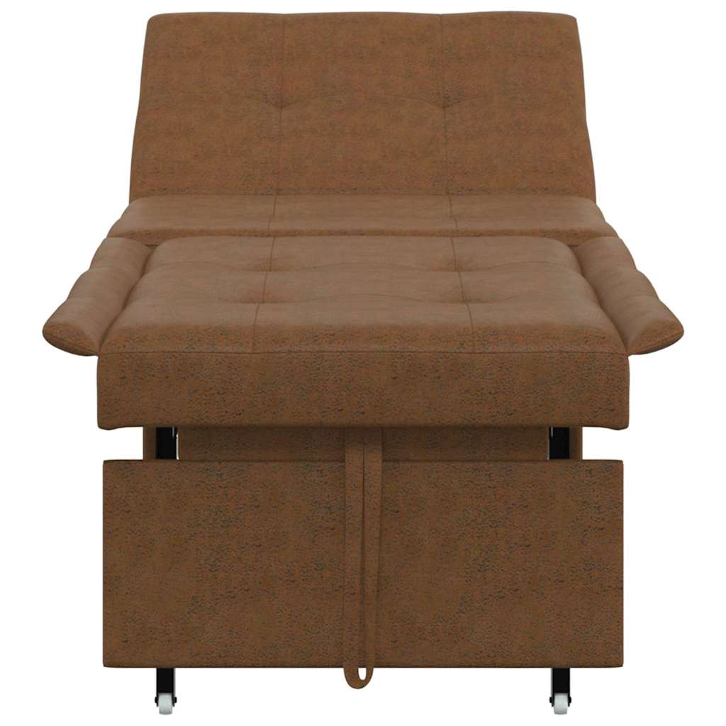 Sovesofa Brun 67 x 194 x 38 cm Faux suede læder
