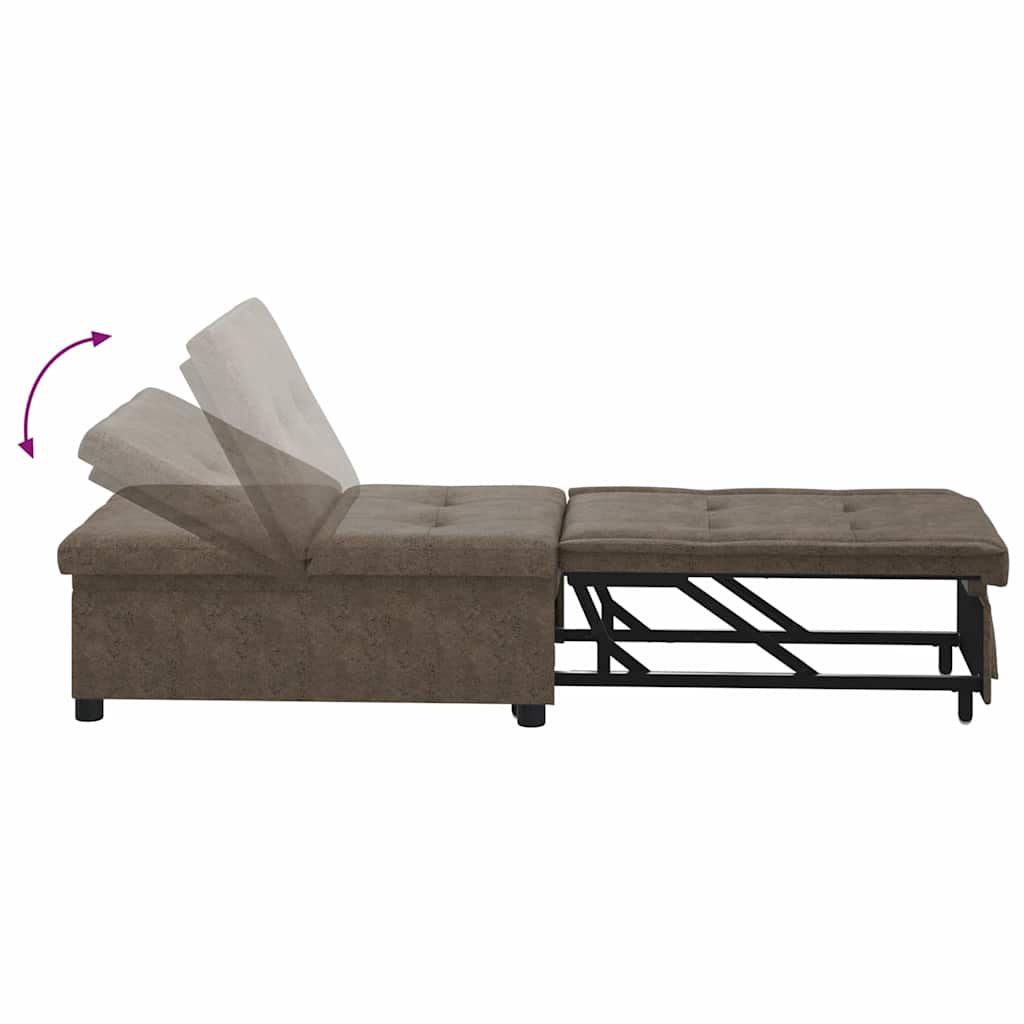 Sovesofa Mørkegrå 67 x 194 x 38 cm Faux suede læder