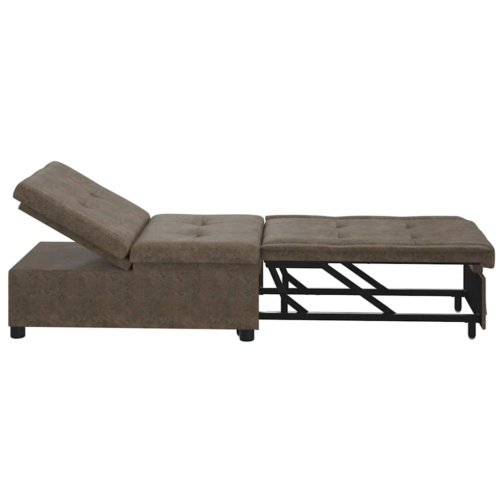 Sovesofa Mørkegrå 67 x 194 x 38 cm Faux suede læder