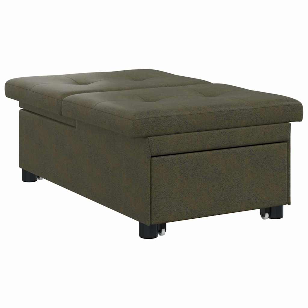 Sovesofa Army grøn 67 x 194 x 38 cm Faux suede læder