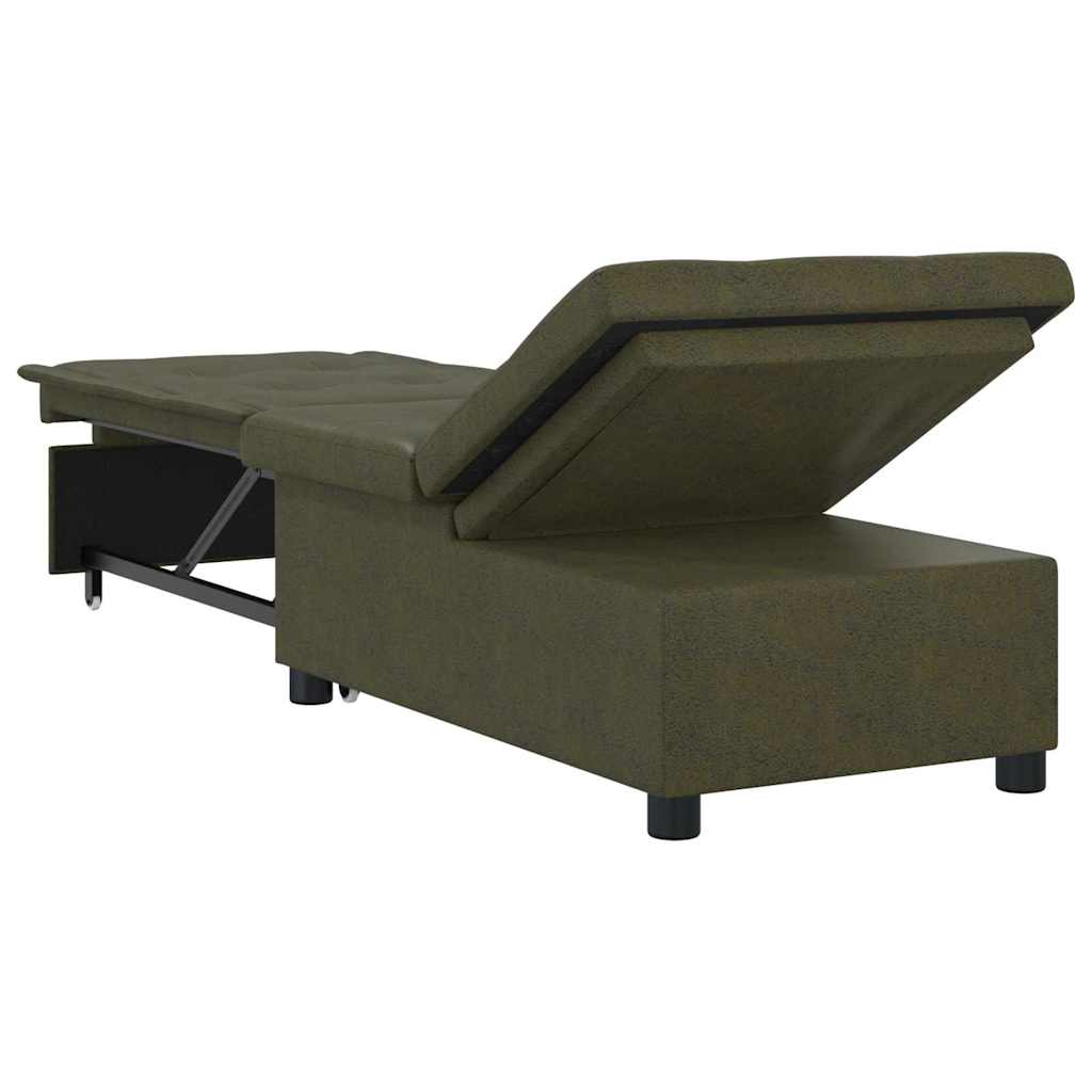Sovesofa Army grøn 67 x 194 x 38 cm Faux suede læder