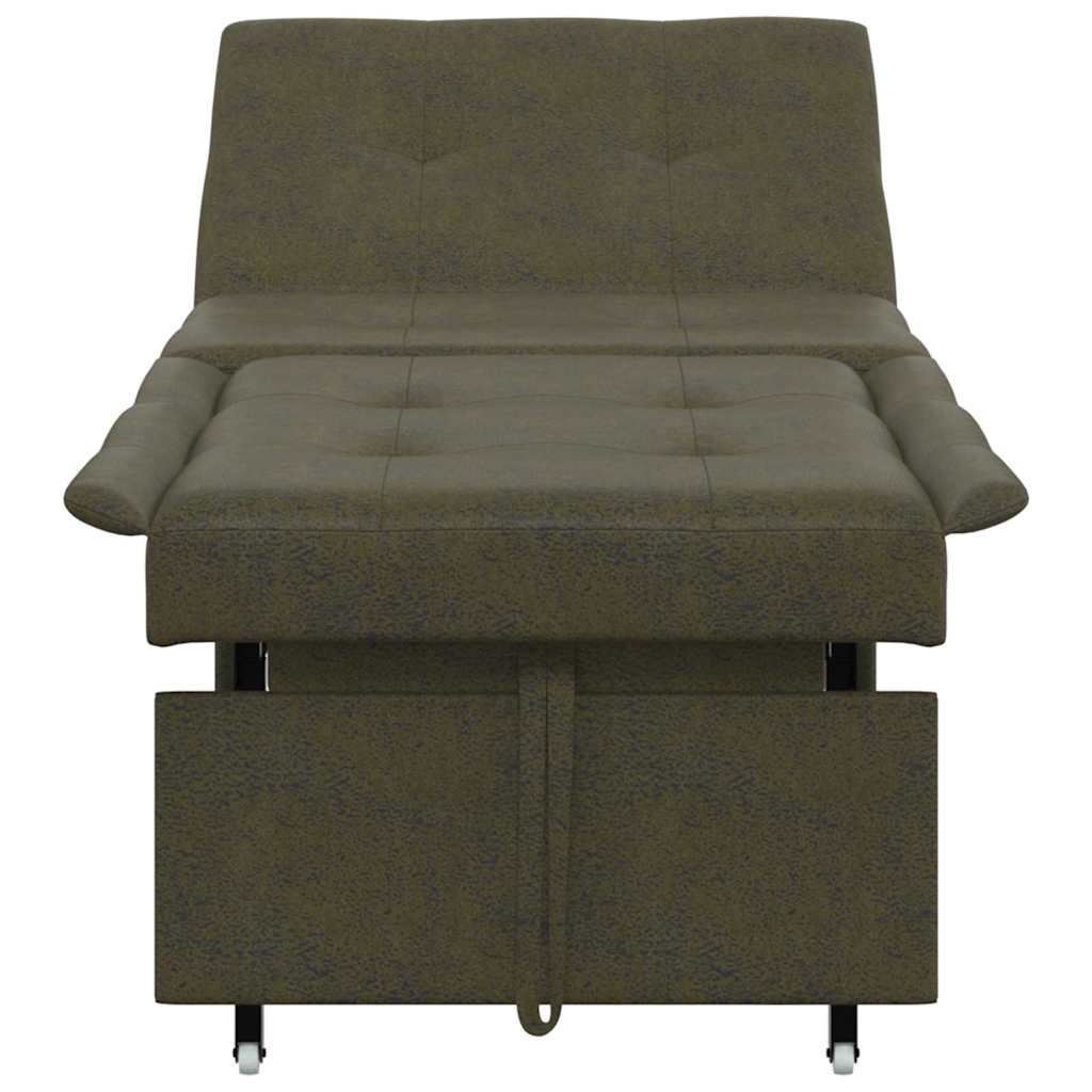 Sovesofa Army grøn 67 x 194 x 38 cm Faux suede læder