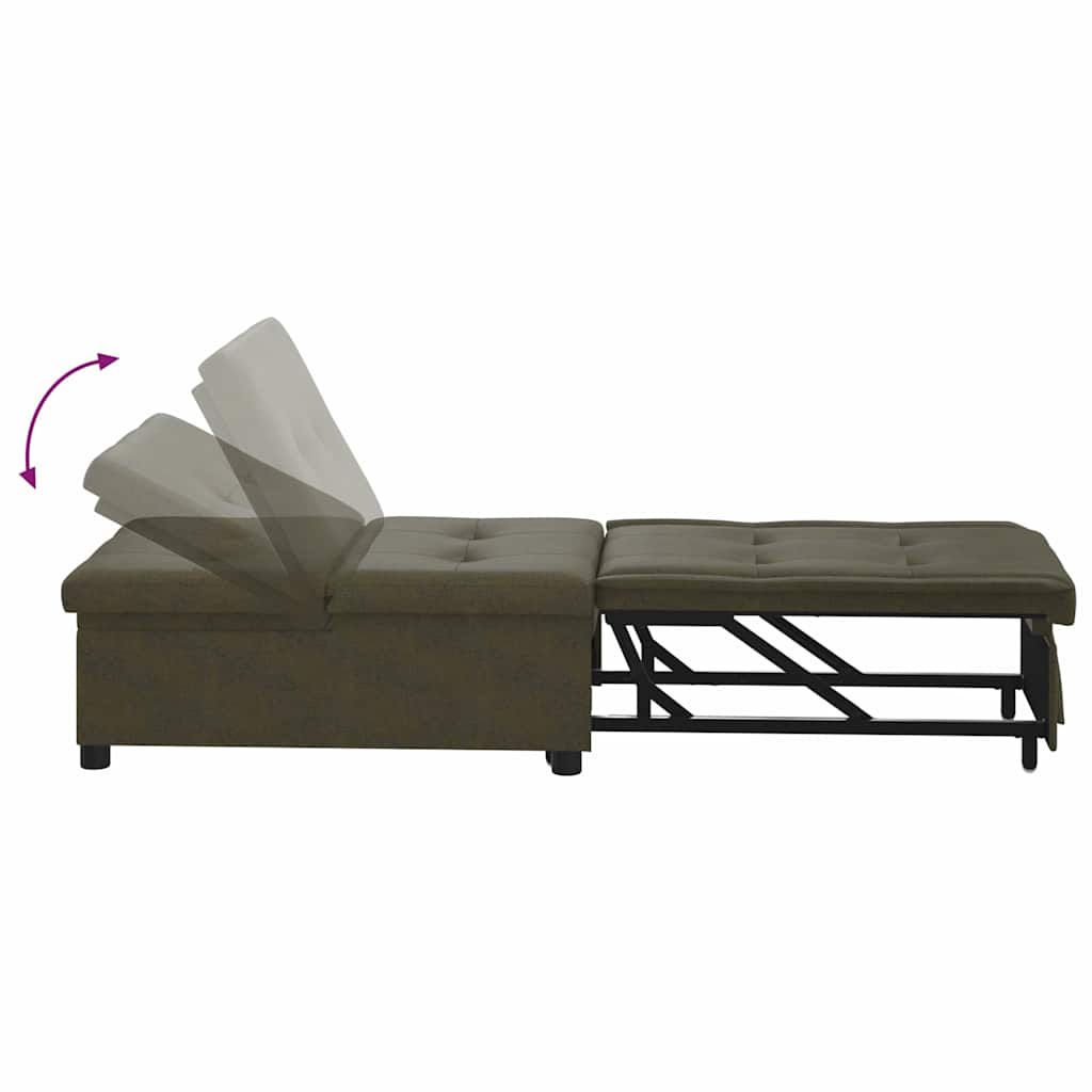 Sovesofa Army grøn 67 x 194 x 38 cm Faux suede læder