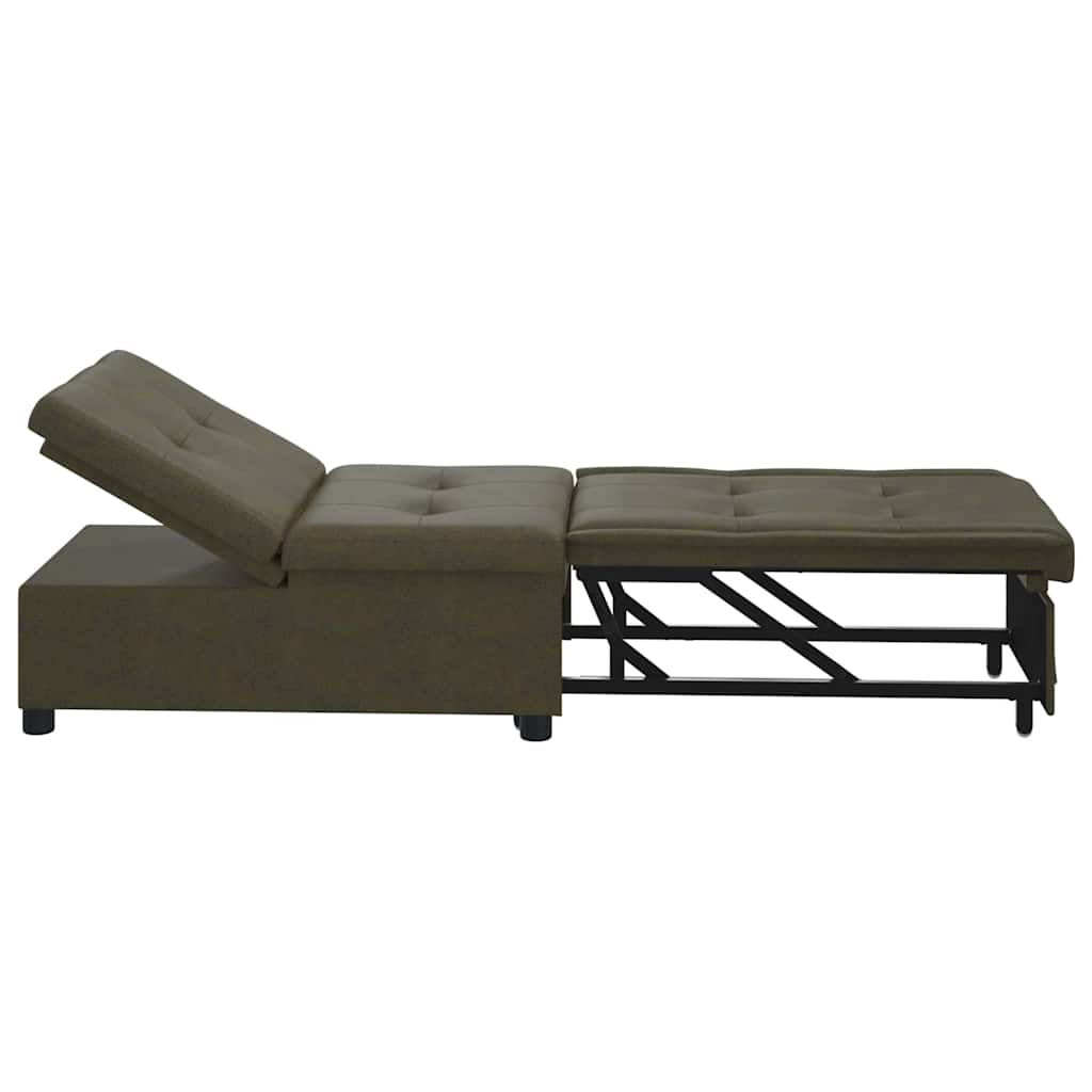 Sovesofa Army grøn 67 x 194 x 38 cm Faux suede læder