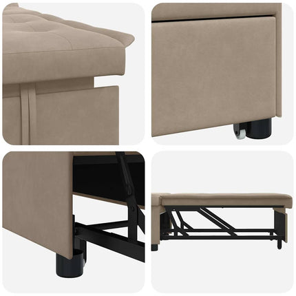 Udtrækssofa Gråbrun 194 x 67 x 82 cm Microfiber