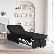 Sovesofa med pude Sort 67 x 194 x 82 cm Krydsfinér