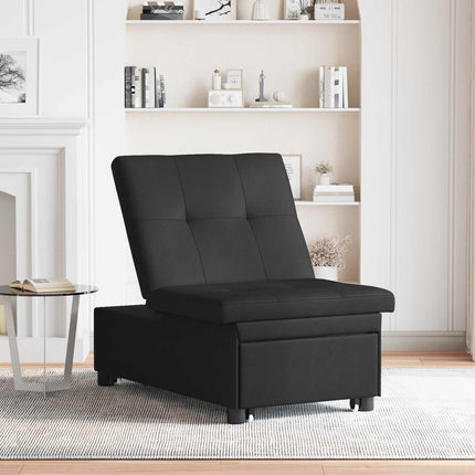 Udtrækssofa Sort 194 x 67 x 82 cm Microfiber