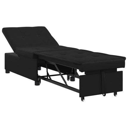 Udtrækssofa Sort 194 x 67 x 82 cm Microfiber
