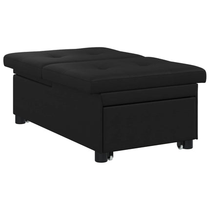 Udtrækssofa Sort 194 x 67 x 82 cm Microfiber